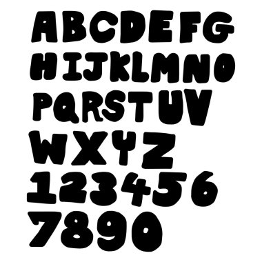 siyah kalın büyük fon illüstrasyon vektör elle çizilmiş doodles