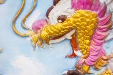 closeup Çince Dragon Çin Tapınağı Duvar