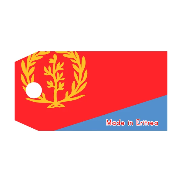 Прапор Еритреї на ціну з word зроблено в Еритреї ізольовані на — стоковий вектор