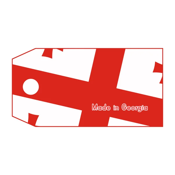 Georgia flag on price tag with word Made in Georgia isolated on — Stok Vektör