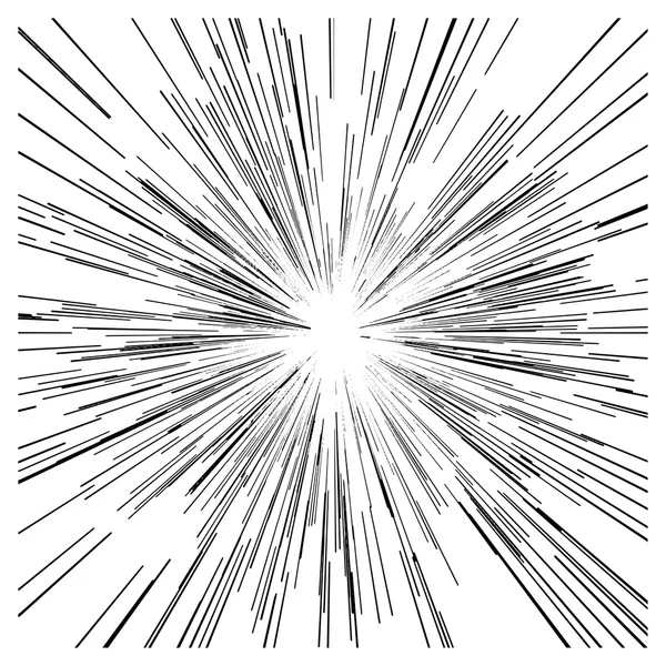 Ilustración vector abstracto radial velocidad movimiento negro líneas, st — Vector de stock
