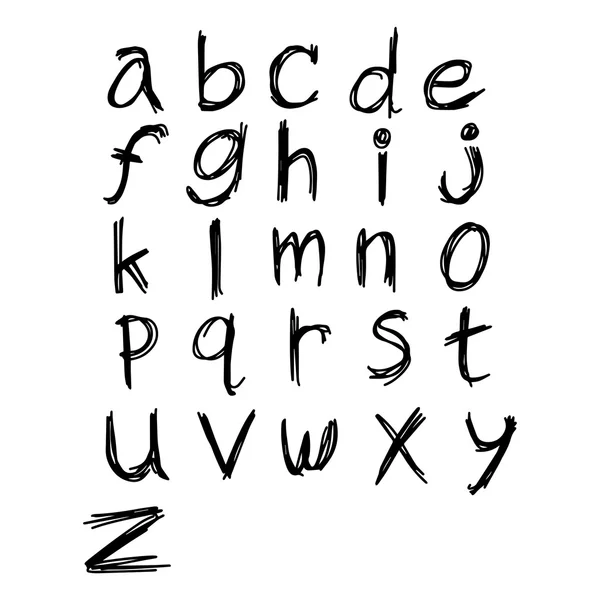 Alphabet vectoriel illustration. Lettres dessinées à la main. Les lettres ar — Image vectorielle