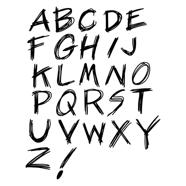 Ilustración vector alfabeto. Mano dibujada Inglés mayúscula lett — Vector de stock