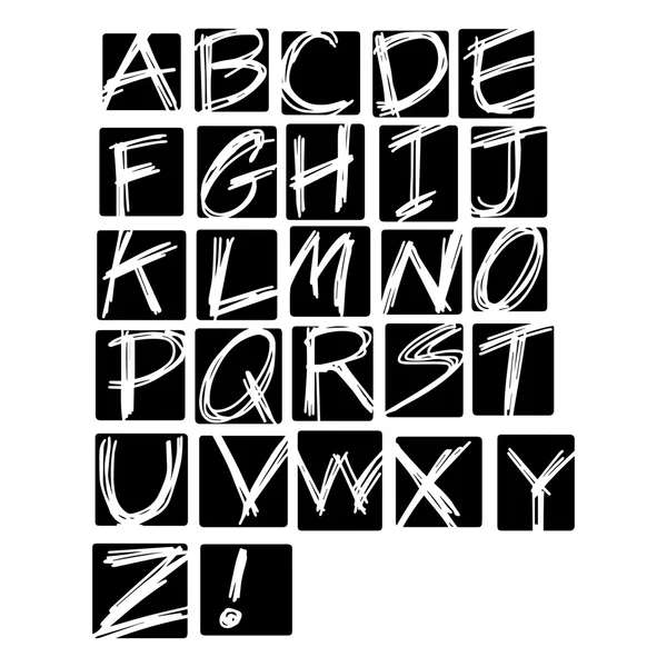 Alphabet vectoriel illustration. Lette anglaise en majuscule dessinée à la main — Image vectorielle