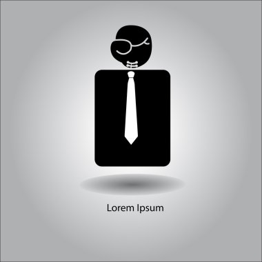 illustration vector businessman who has boxing glove head, busin