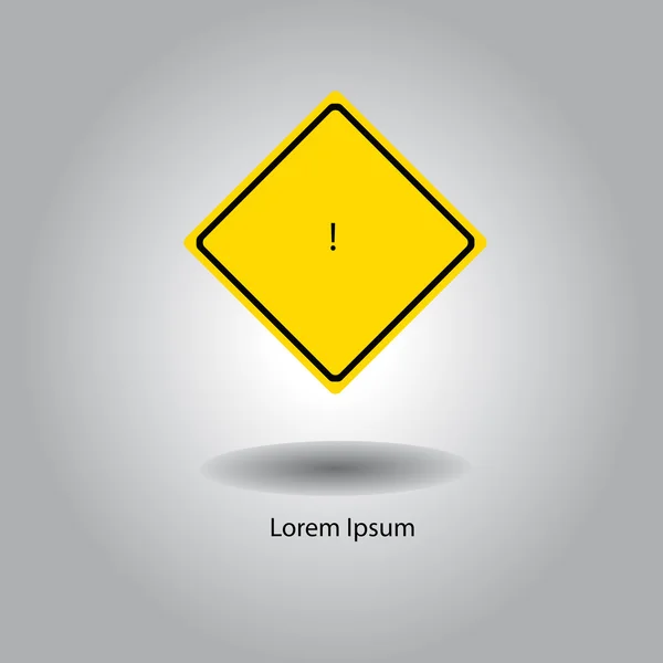 Ilustración vector de señal de tráfico amarillo con excla muy pequeña — Archivo Imágenes Vectoriales