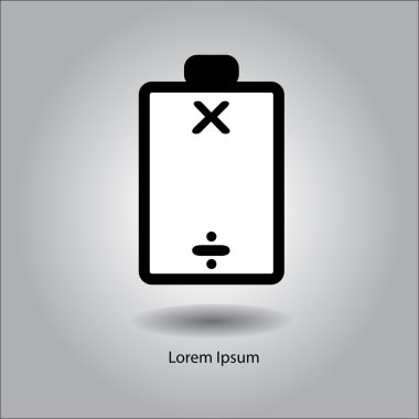 Düz vektör çizim pil simgesi çarpma ve bölme s