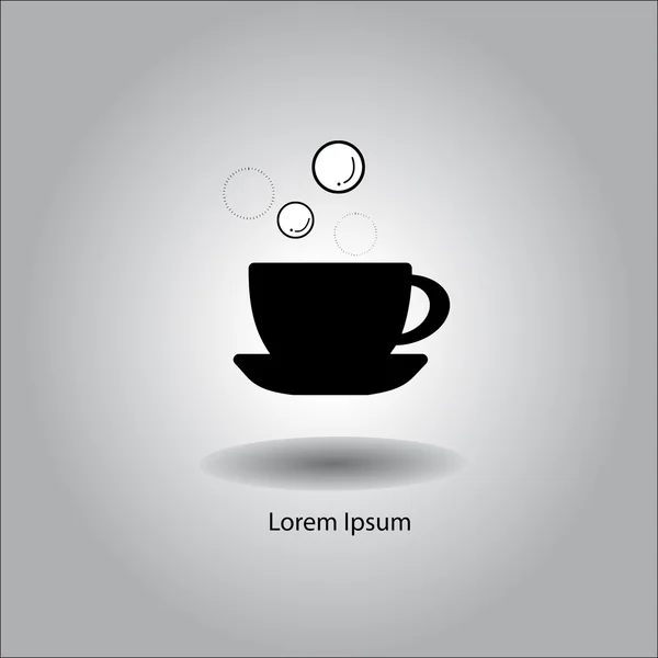 Ilustración vector taza de café icono con burbuja de jabón . — Archivo Imágenes Vectoriales