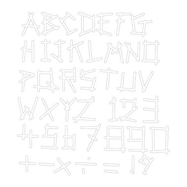 Vektör çizim siyah puantiyeli alfabetik büyük harf l benekli