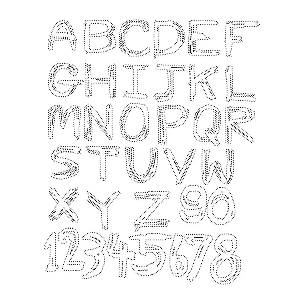 Illustration vectorielle alphabet à pois noirs majuscules l — Image vectorielle