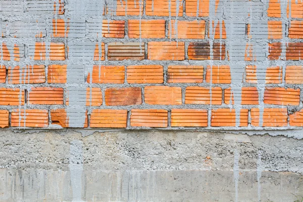 干燥的混凝土色料特写橙色水平纹理的砖 — 图库照片