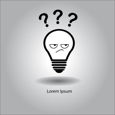 illüstrasyon vektör ampul merak yüz ve üç soru anne ile