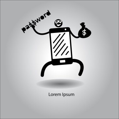 illüstrasyon vektör ceza şifre çalmak tarafından akıllı telefon