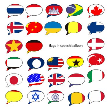 konuşma balonları popüler otoyolu bayrakları tasarımı ile