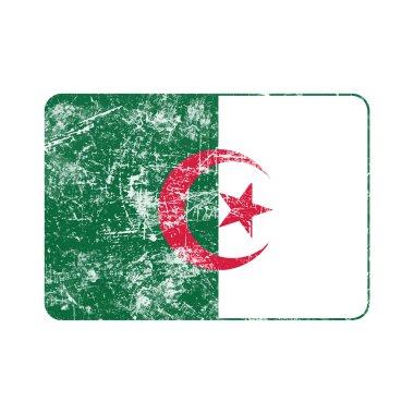 Cezayir ülkenin illüstrasyon vektör grunge pul bayrak.