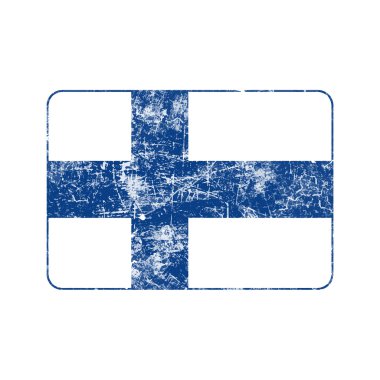 Finlandiya ülkenin illüstrasyon vektör grunge pul bayrak.