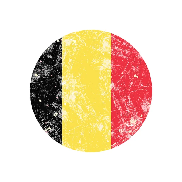 図ベクトル グランジ スタンプ ラウンド ベルギー国の旗. — ストックベクタ