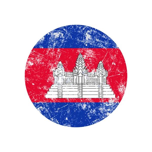 Ilustración vector grunge sellos bandera redonda de cambodia país — Vector de stock