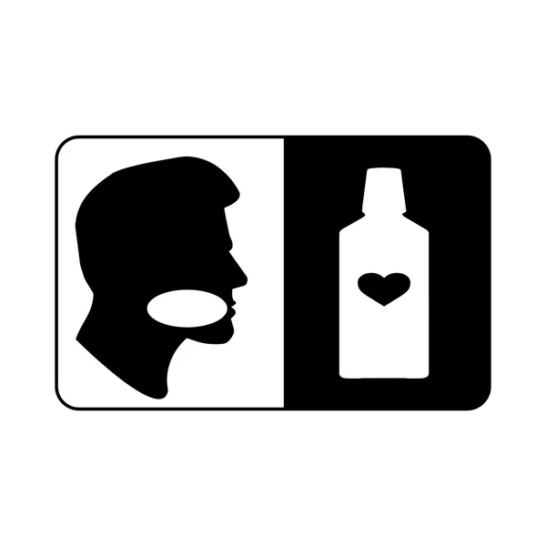 Illustration vector sign or symbol of friendly mouthwash for eve — Stock Vector