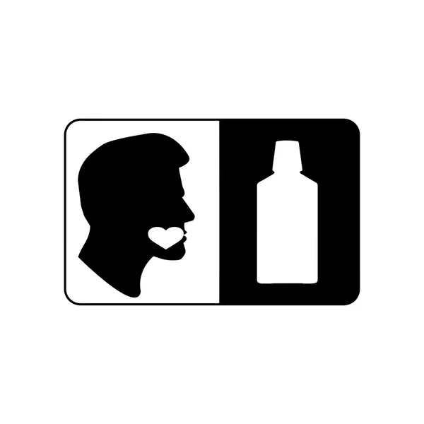 Signe vectoriel d'illustration ou symbole de bain de bouche convivial pour la veille — Image vectorielle