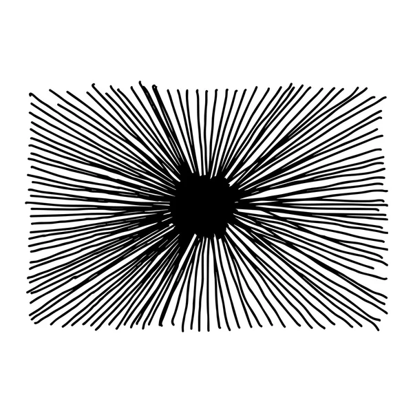 Ilustración vector dibujado a mano garabato del starburst aislado en w — Archivo Imágenes Vectoriales