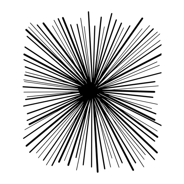 Líneas de movimiento de velocidad abstracta desde el centro, explosión de estrella — Archivo Imágenes Vectoriales