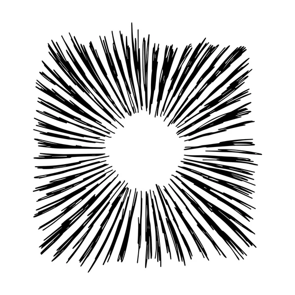 Ilustración vector dibujado a mano boceto de starburst aislado en w — Vector de stock