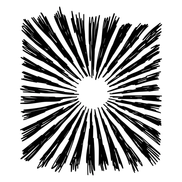 Illustration vektor hand ritad skiss av starburst isolerad på w — Stock vektor