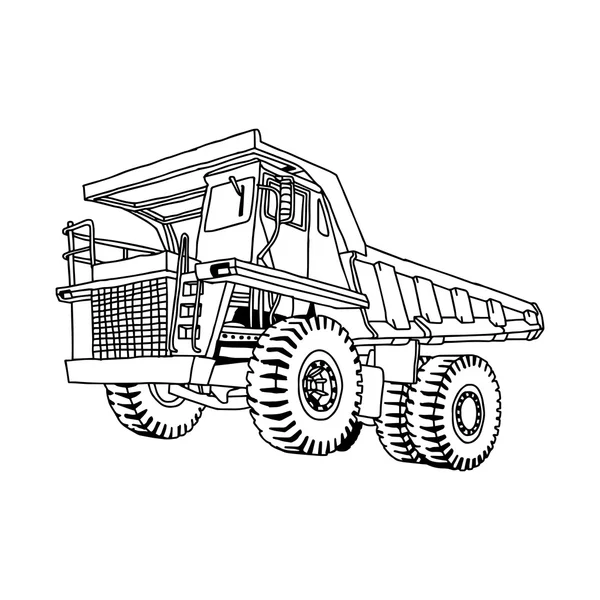 Ілюстрація векторна рука намальована каракулі вантажівки звалища ізольовані на — стоковий вектор