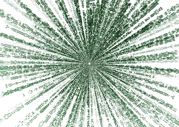Codice matrice starburst su sfondo bianco, con sfocatura movimento velocità — Foto Stock