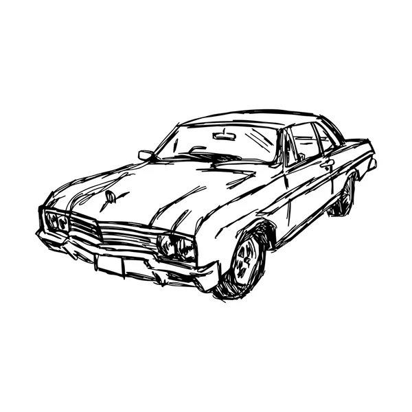Illustration vectorielle croquis dessiné à la main de voiture, design conc — Image vectorielle