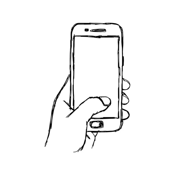 Ilustrace vektorové doodle ruku tažené skica využívání lidských rukou — Stockový vektor
