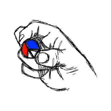 illüstrasyon vektör doodle elle çizilmiş kroki sağ holdi