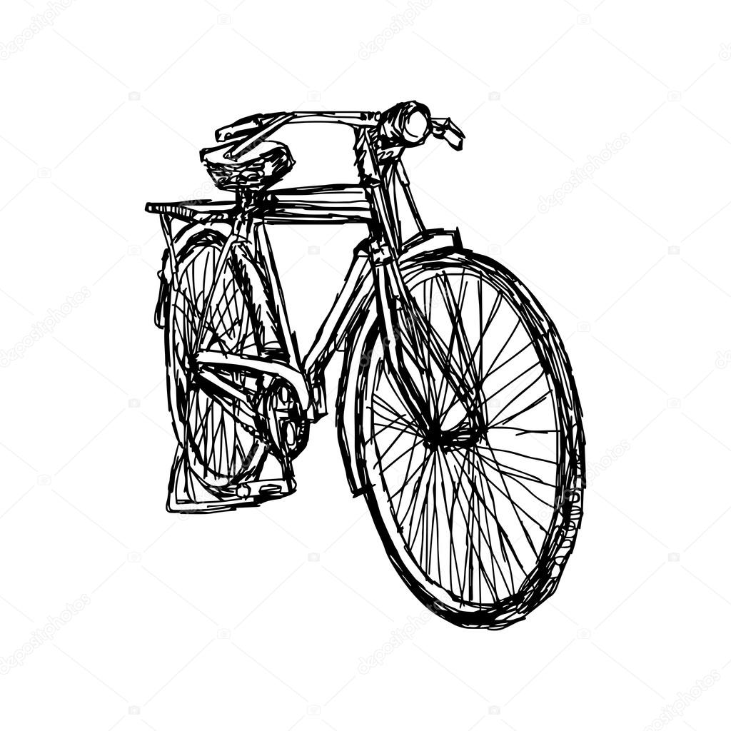 illustration vector hand drawn doodle of retro bicycle