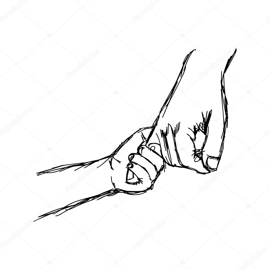illustation vector parent holds the hand of a little child