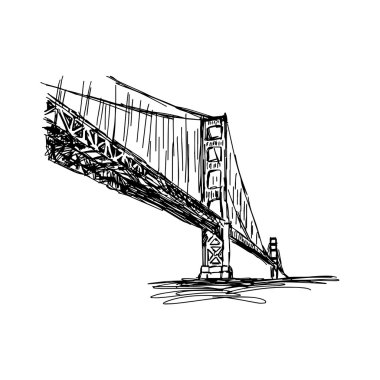 illüstrasyon vektör elle kroki San francisco br çizilmiş doodle