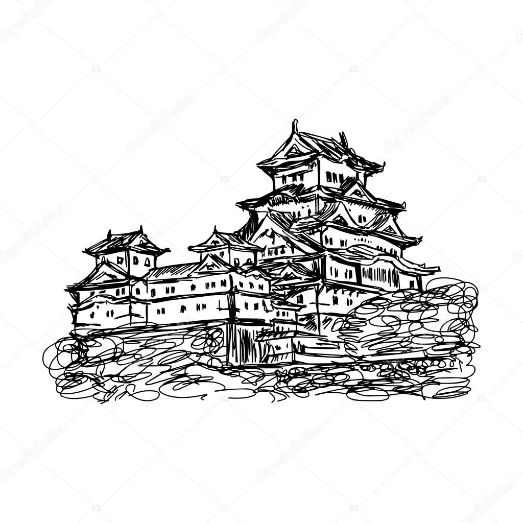 ᐈ Japanese Castle Drawing Stock Images Royalty Free Himeji Castle Vectors Download On Depositphotos