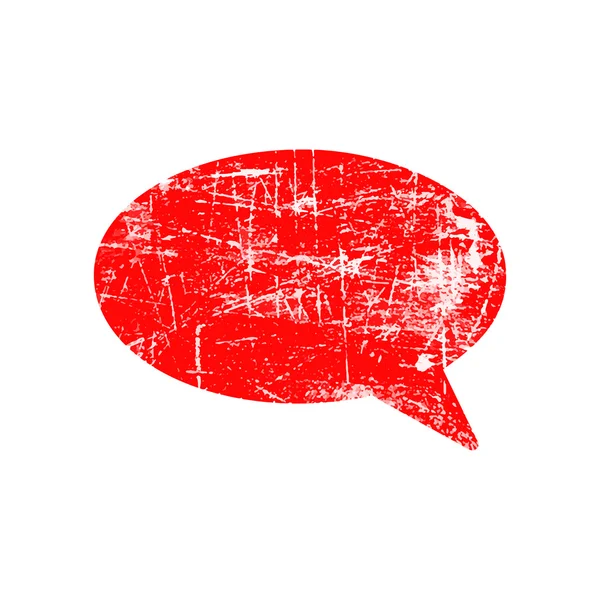 Illustration vectoriel rouge bulle parole grunge caoutchouc texture timbre — Image vectorielle