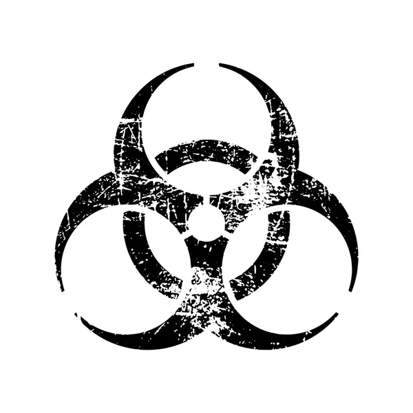 Illustration Vektor schwarz Biohazard grungy Gummistempel Symbol — Stockvektor