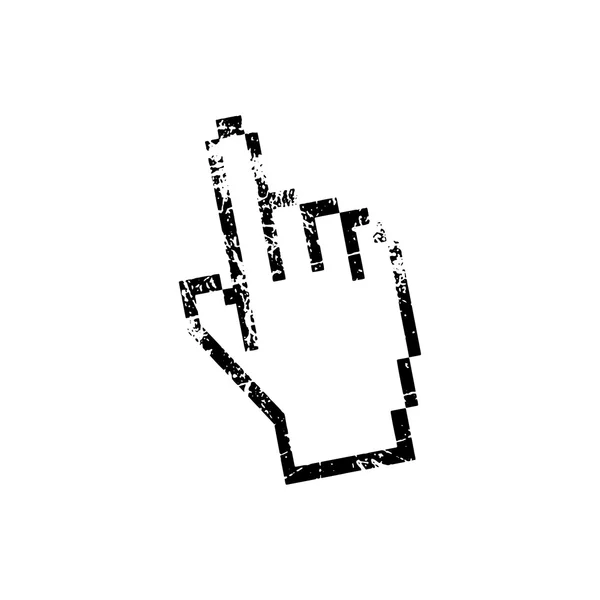 Illustration vektor grungy gummistämpel symbol för musen hand — Stock vektor