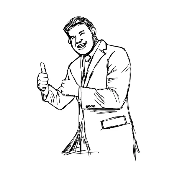 Illustration vecteur dessiné à la main doodle doodle homme d'affaires dodu — Image vectorielle