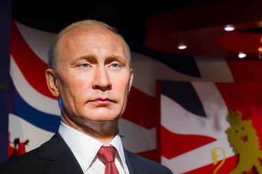 Wax figure of the famous Vladimir Putin clipart