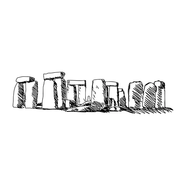 Illustration Vektor Doodle Hand gezeichnet von Skizze stonehenge isola — Stockvektor