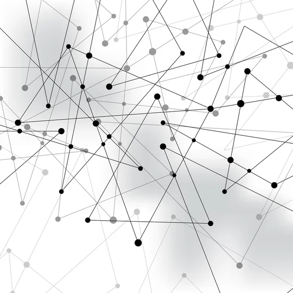 Nokta ve çizgi, ağ bağlantısı, molekül yapısı ile arka plan — Stok Vektör