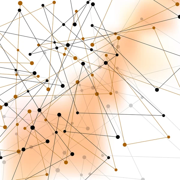 Fundo abstrato com ponto e linha, conexão de rede, estrutura molecular — Vetor de Stock