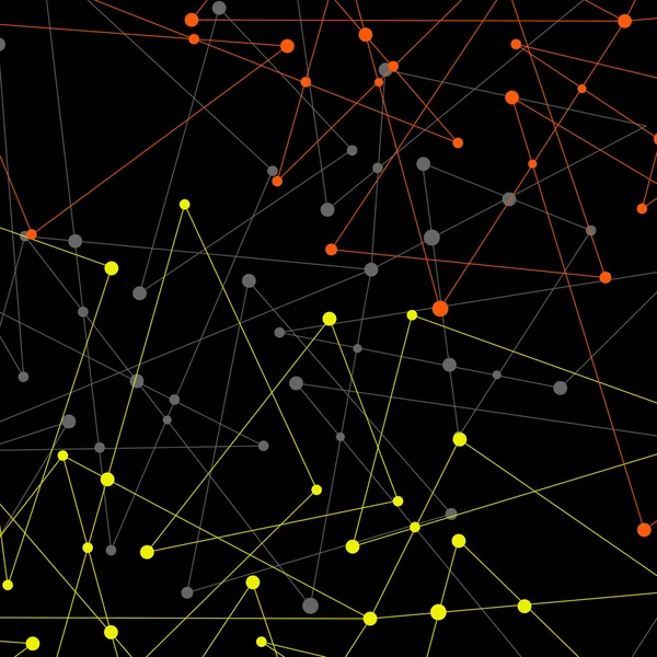 ドット、線、ネットワーク接続、分子構造と抽象的な背景 — ストックベクタ