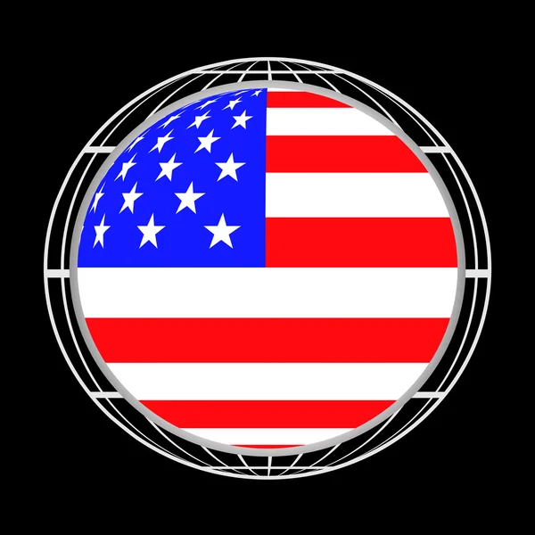 Bandera de los Estados Unidos en forma de globo — Vector de stock