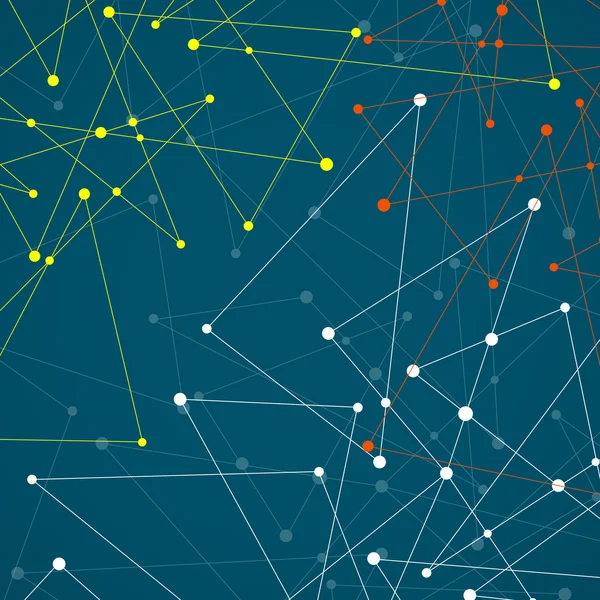 Nokta ve çizgi, ağ bağlantısı, molekül yapısı ile arka plan — Stok Vektör