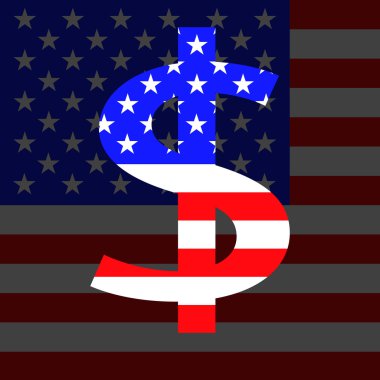 Dolar işareti ABD bayrağı ile