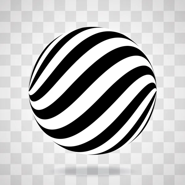 Abstrakte Globus aus schwarzen und weißen Streifen. Vektorillustration. Folge 10 — Stockvektor